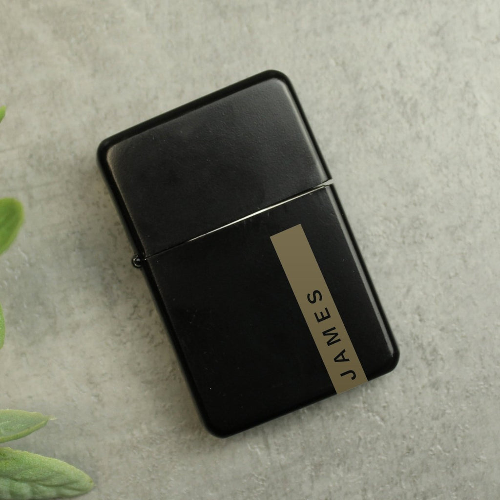 Personalised Name Only Black Lighter - Father's Day Gift