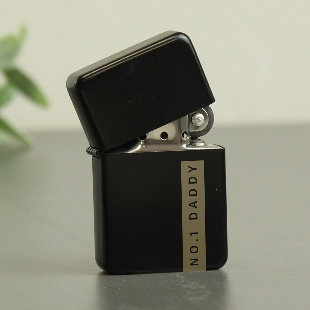 Personalised Name Only Black Lighter - Father's Day Gift