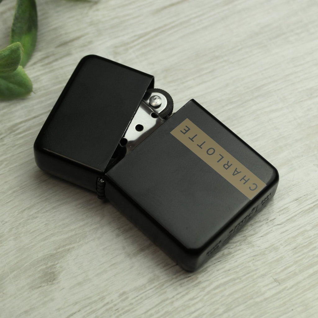 Personalised Name Only Black Lighter - Father's Day Gift