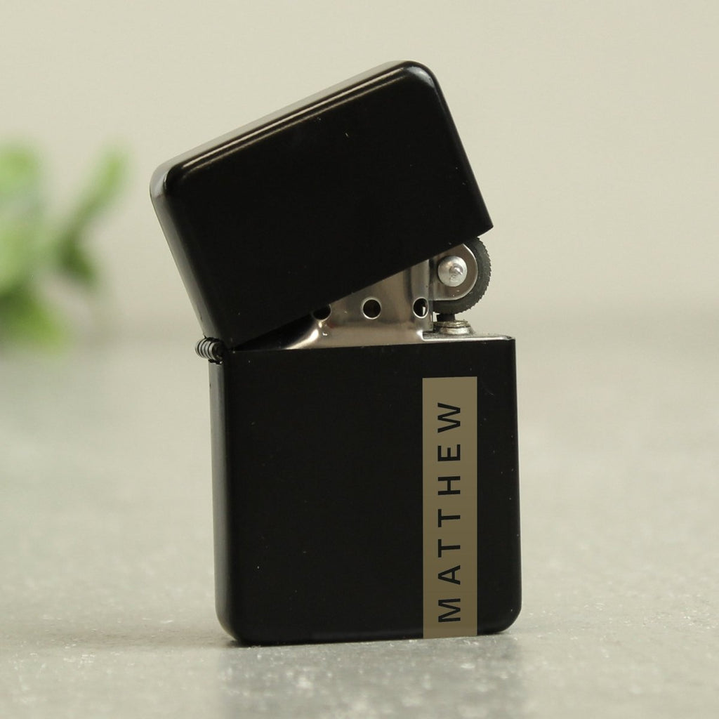 Personalised Name Only Black Lighter - Father's Day Gift