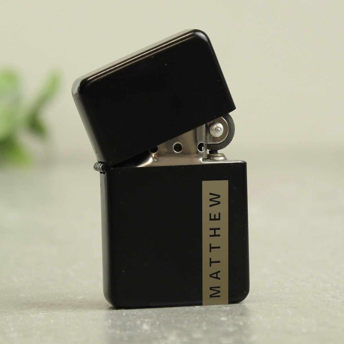 Personalised Name Only Black Lighter - Father's Day Gift
