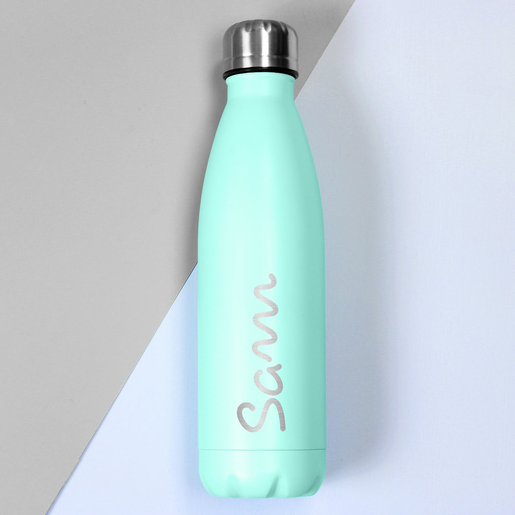 Personalised Name Only Island Mint Green Metal Insulated Drinks Bottle