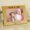 Personalised Nan & Me 5x7 Inch Landscape Wooden Photo Frame