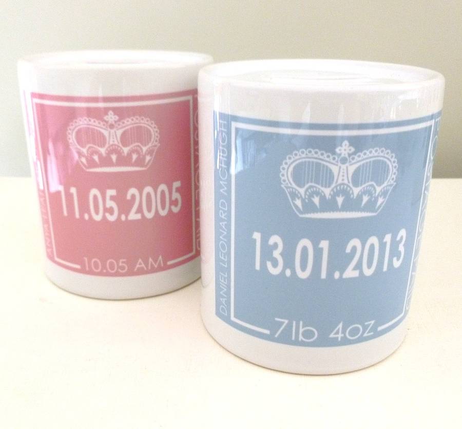 Personalised Personalised New Baby Keepsake Money Box
