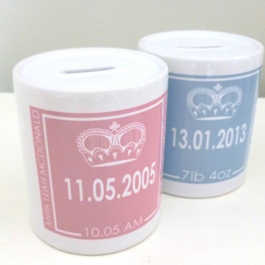 Personalised Personalised New Baby Keepsake Money Box