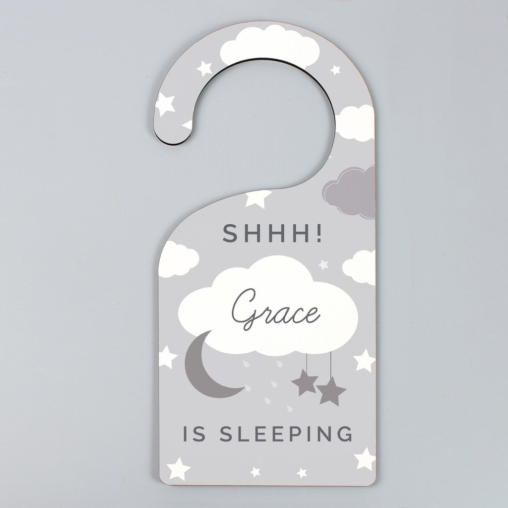 Personalised New Baby Moon & Stars Door Hanger