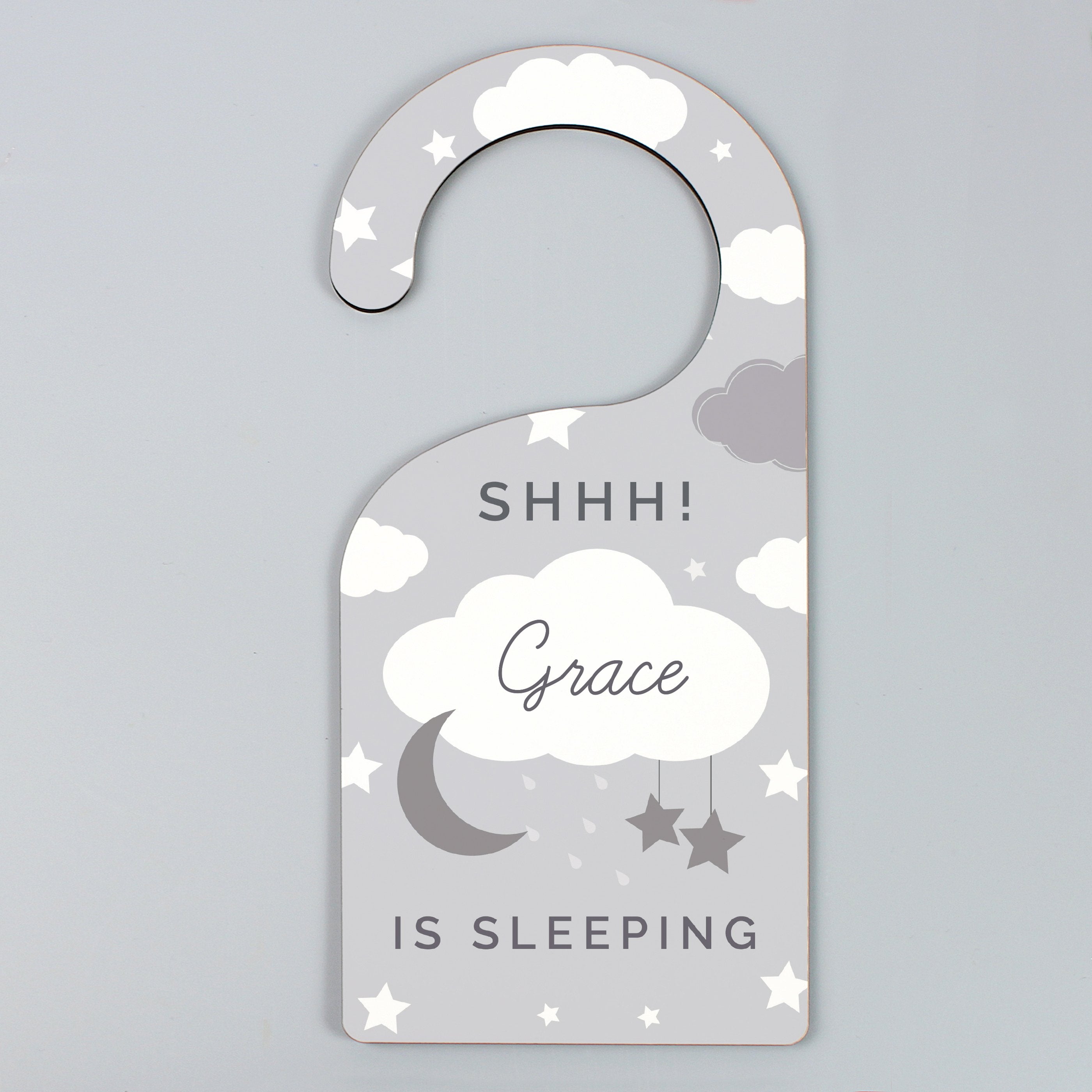 Personalised New Baby Moon & Stars Door Hanger