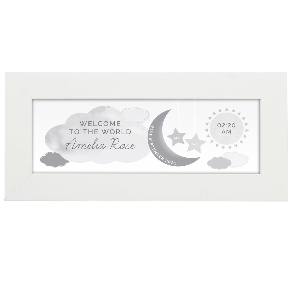 Personalised New Baby Moon & Stars Name Frame