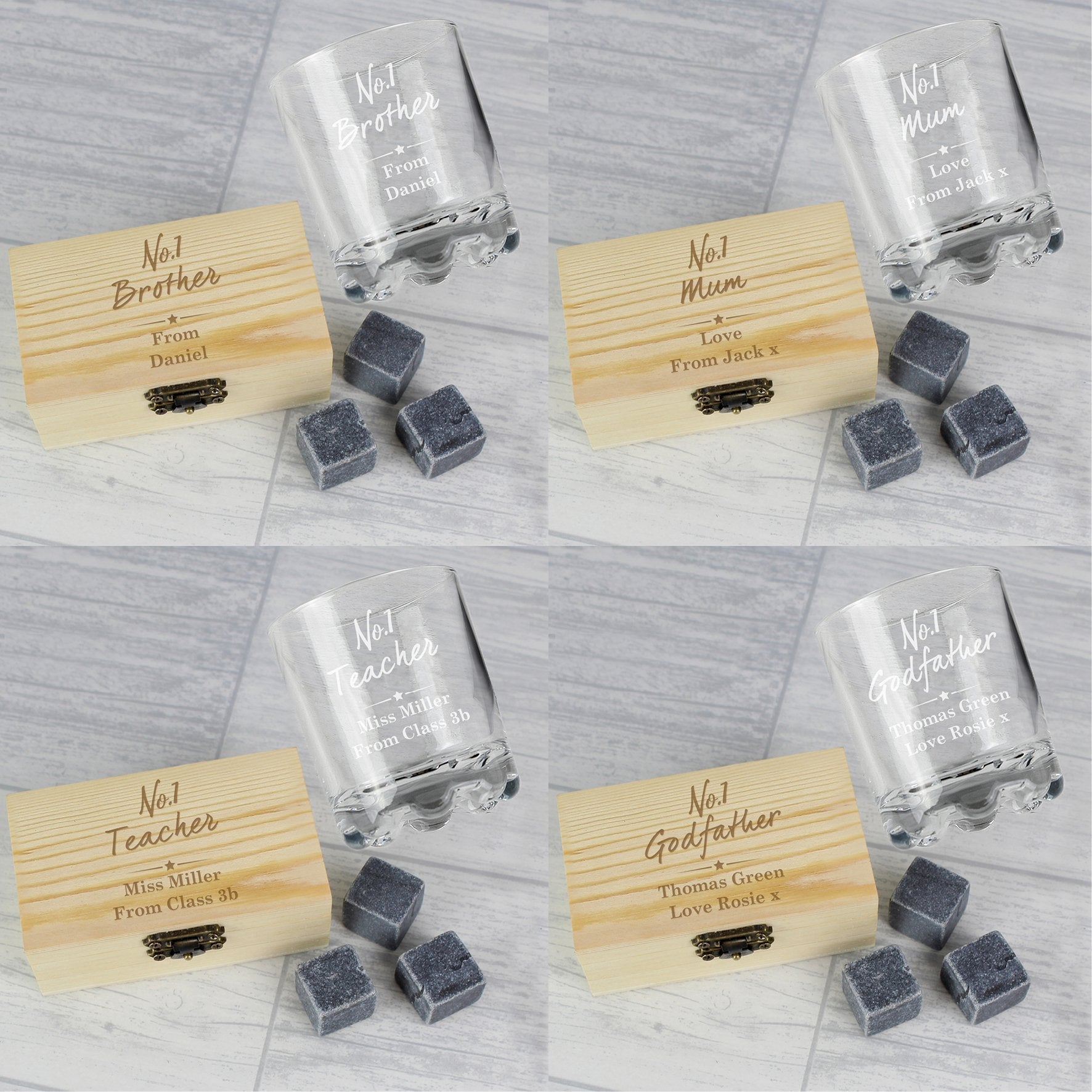 Personalised No.1 Cooling Stones & Glass Set