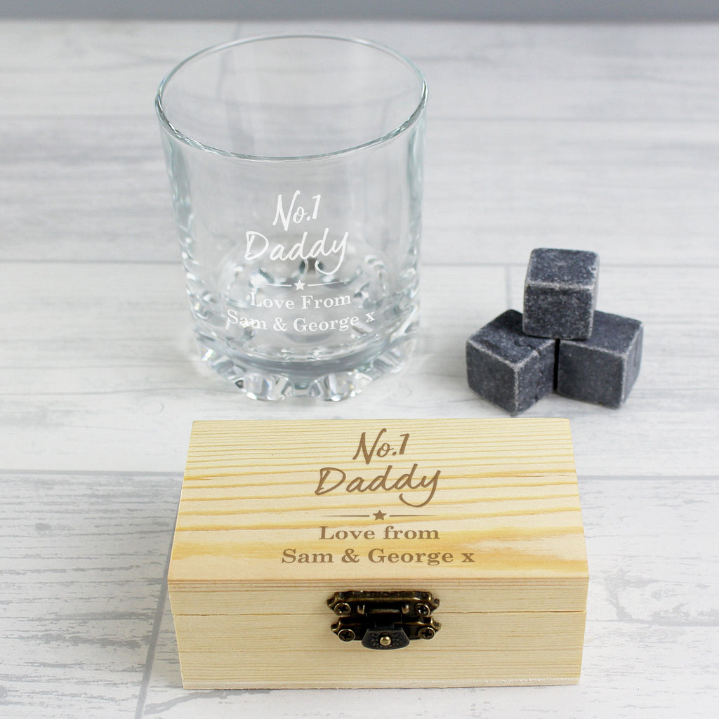 Personalised No.1 Cooling Stones & Glass Set