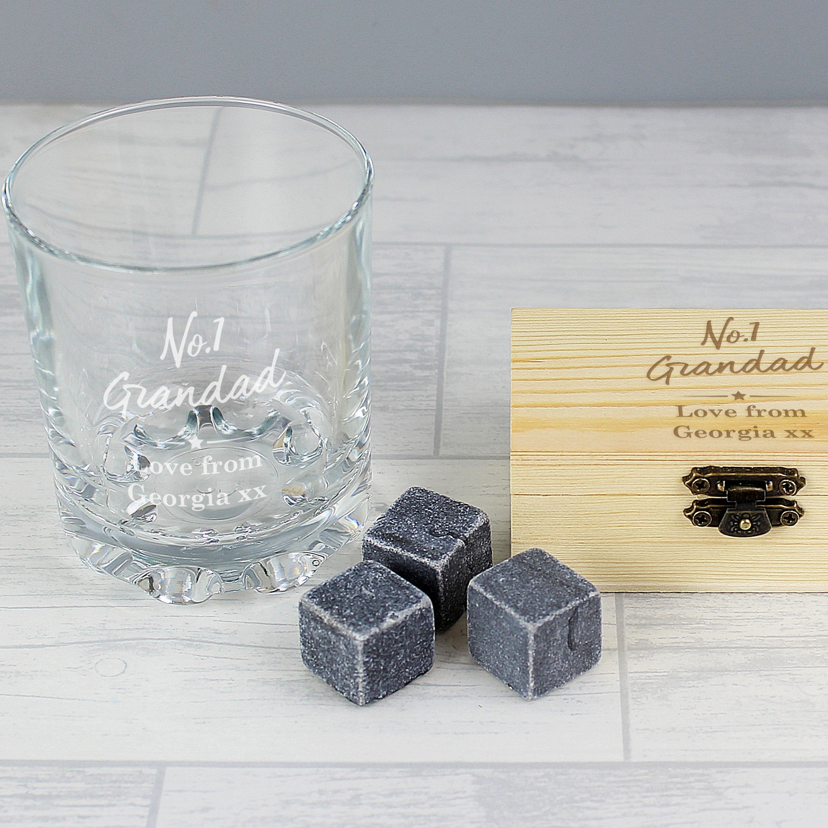 Personalised No.1 Cooling Stones & Glass Set
