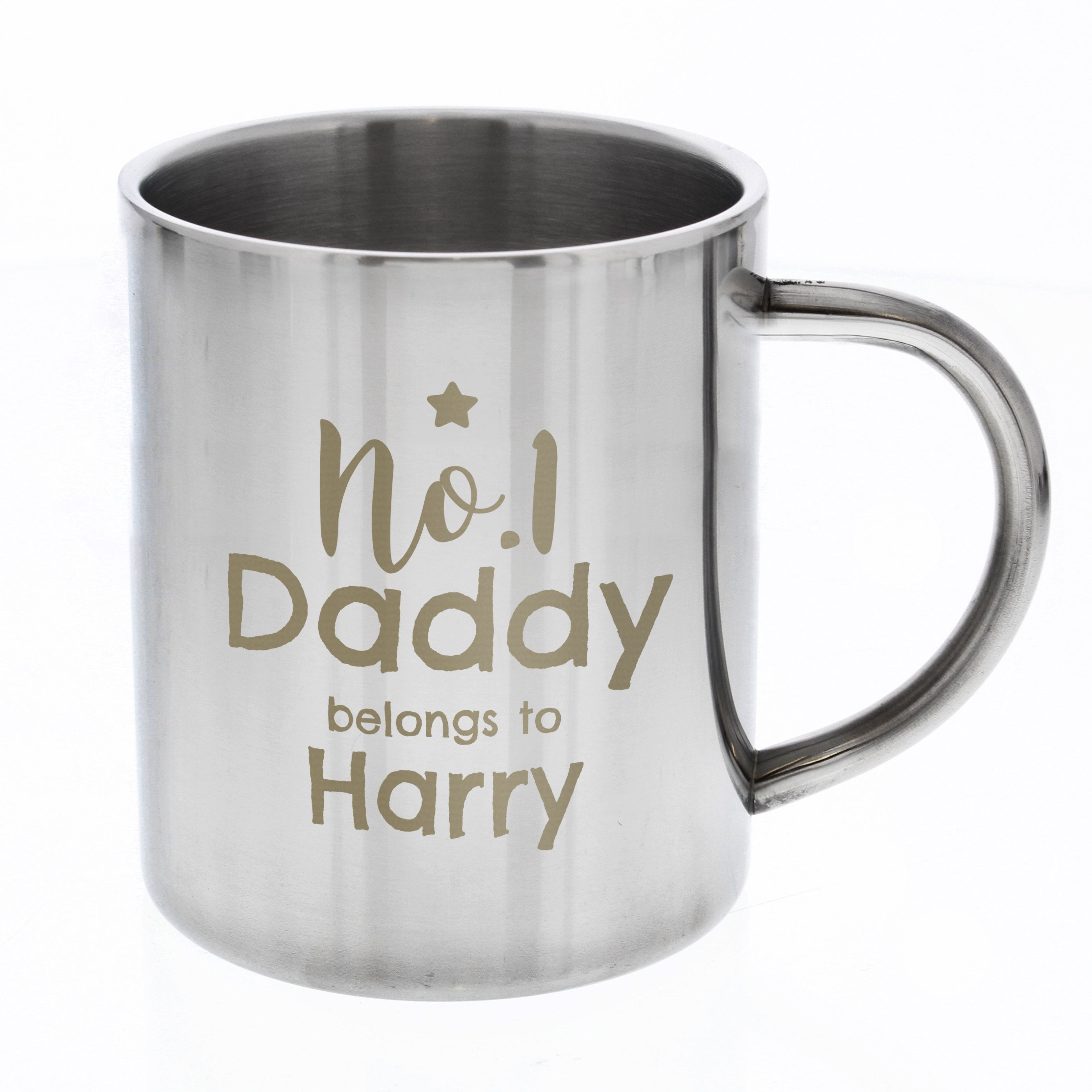 Personalised No.1 Daddy Stainless Steel Mug