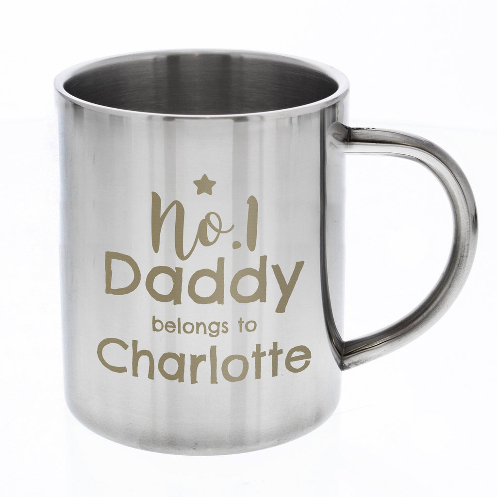Personalised No.1 Daddy Stainless Steel Mug
