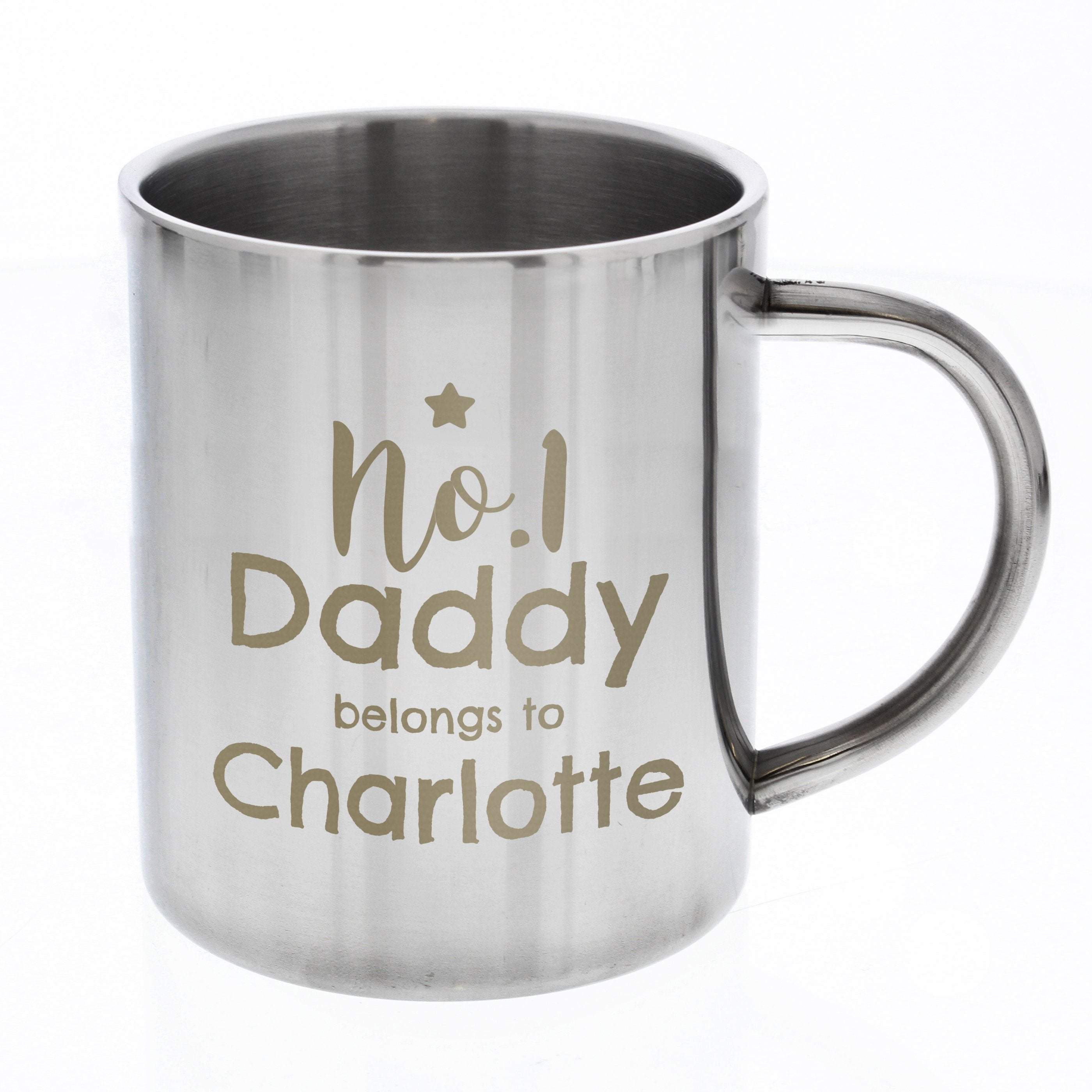 Personalised No.1 Daddy Stainless Steel Mug