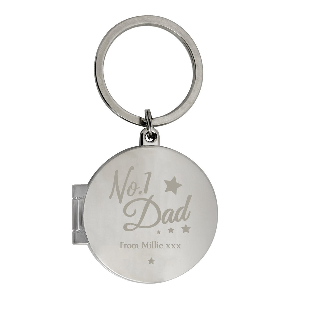 Personalised No1 Dad Photo Keyring