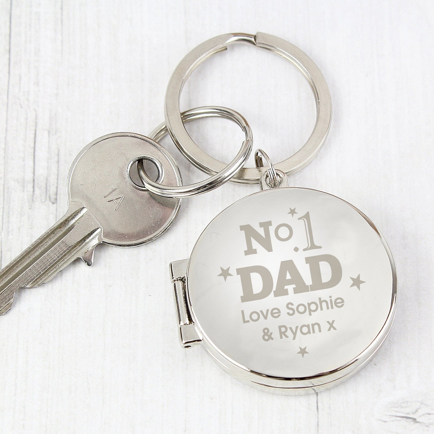 Personalised No1 Dad Photo Keyring