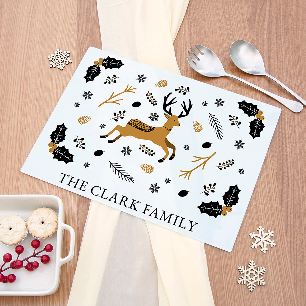 Personalised Personalised Nordic Woodland Rectangular Chopping Board