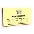 Personalised Novelty Yellow 6 hook key holder - House