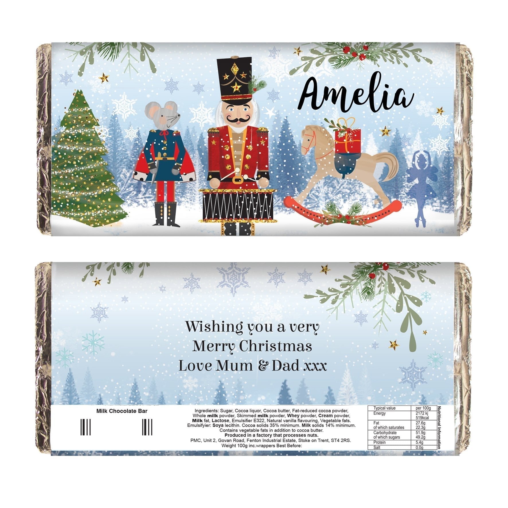 Personalised Nutcracker Milk Chocolate Bar