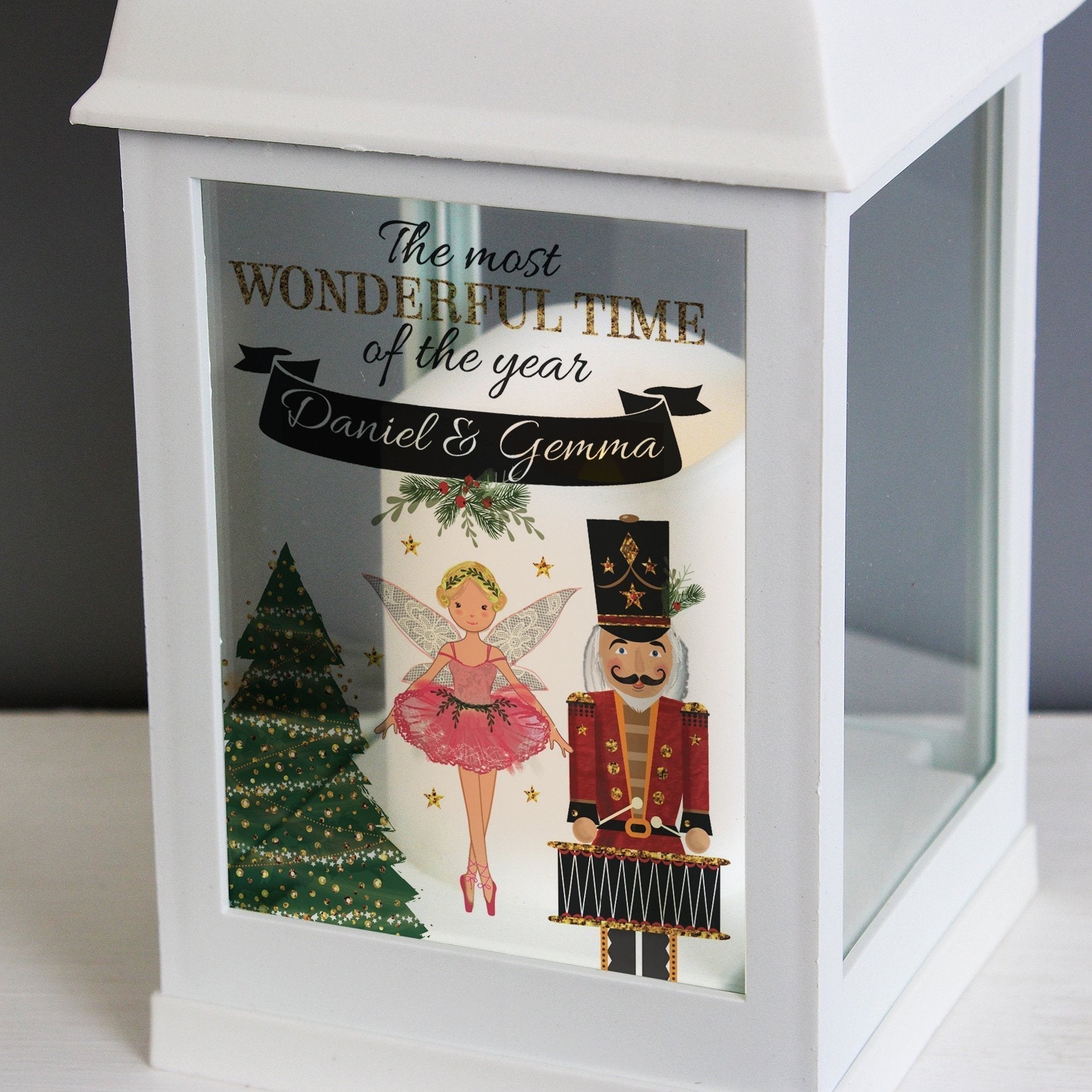 Personalised Nutcracker White Lantern