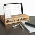 Personalised Oak Double Tablet Holder