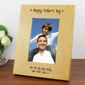 Personalised Oak Finish 4x6 Inch Happy Fathers Day Photo Frame