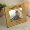 Personalised Oak Finish 6x4 Inch Daddy & Me Photo Frame