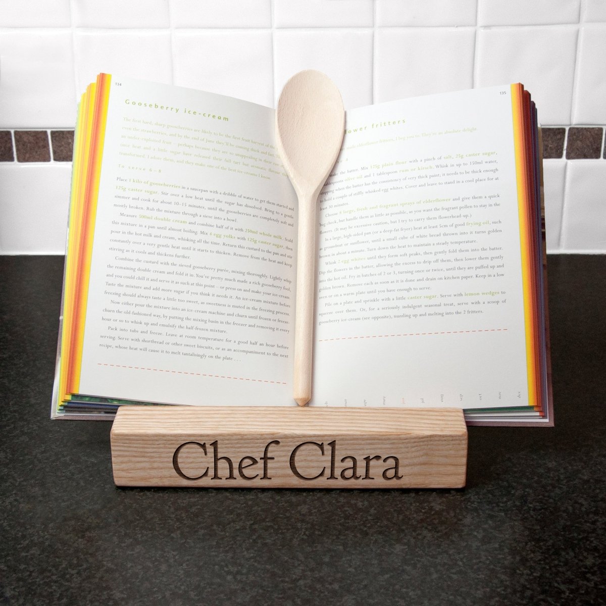 Personalised Oak Single Office Desk Tablet Holder