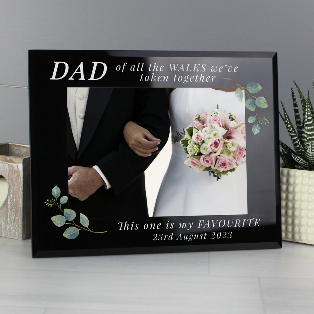 Personalised 'Of All The Walks' 5x7 Inch Glass Wedding Frame