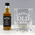 Personalised Old Man Tumbler And Whiskey Miniature Set