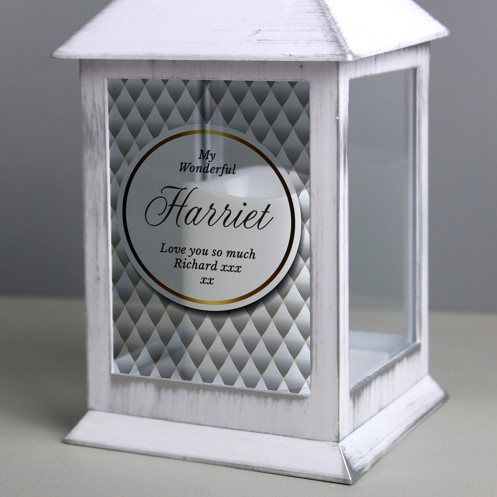 Personalised Opulent White Lantern