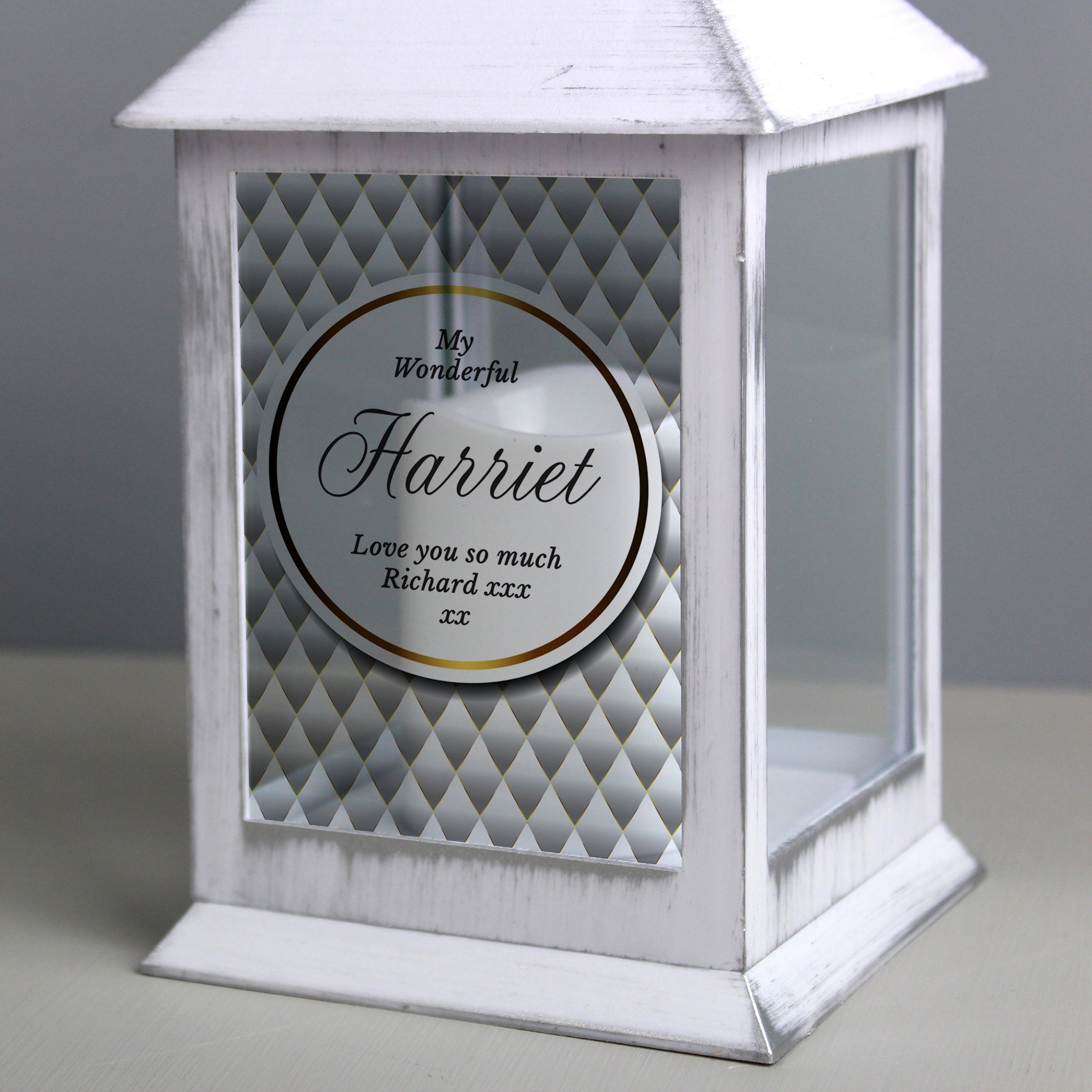 Personalised Opulent White Lantern
