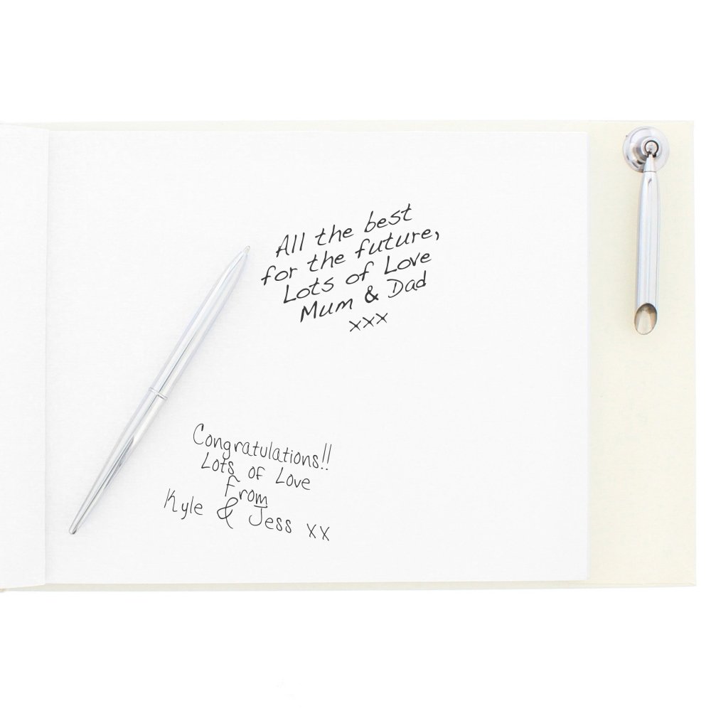 Personalised Ornate Swirl Hardback Guest Book & Pen