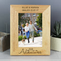 Personalised Our Adventures 5x7 Inch Wooden Photo Frame