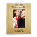 Personalised 'Our First Christmas' 6x4 Inch Oak Finish Photo Frame