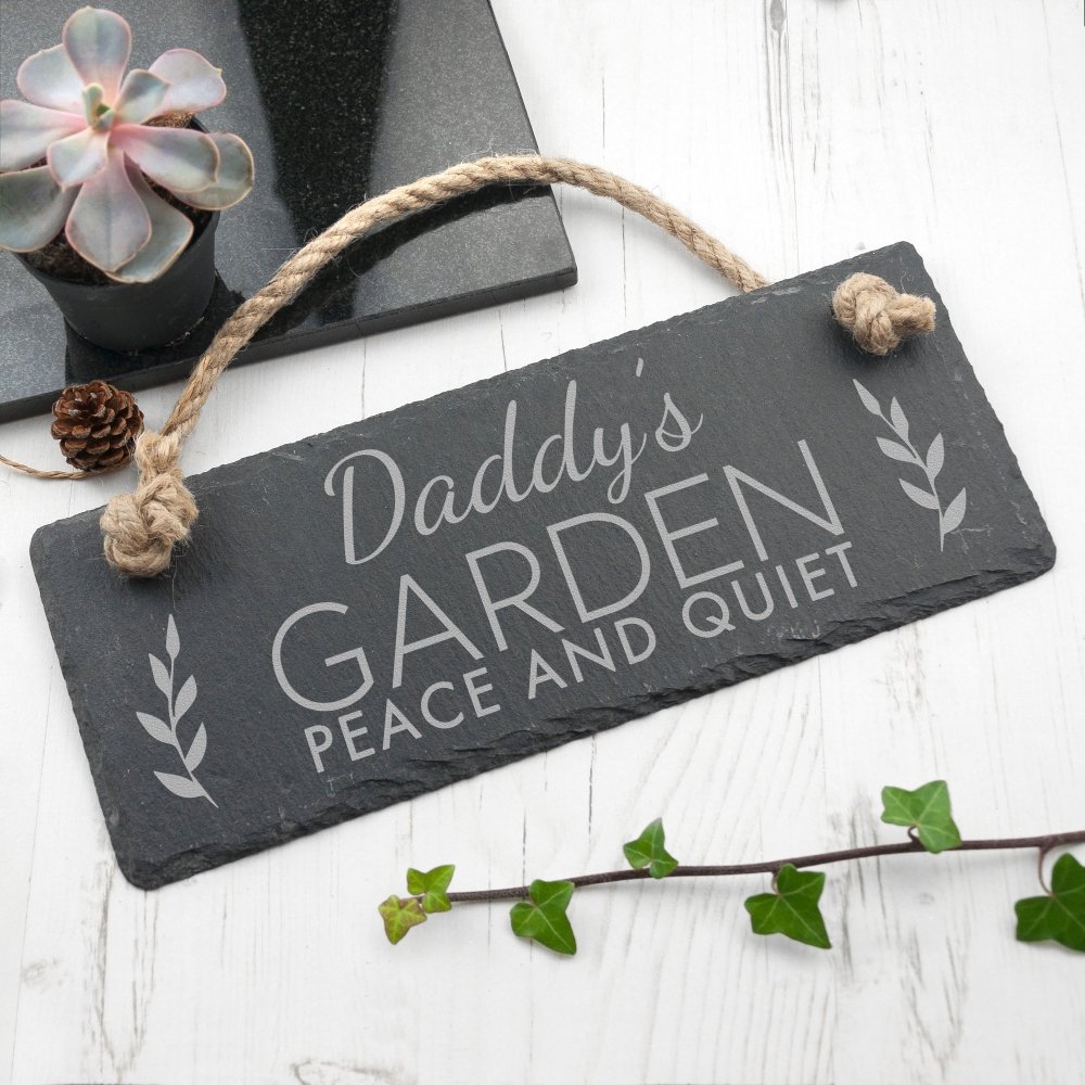 Personalised Our Garden Slate Hanging Sign