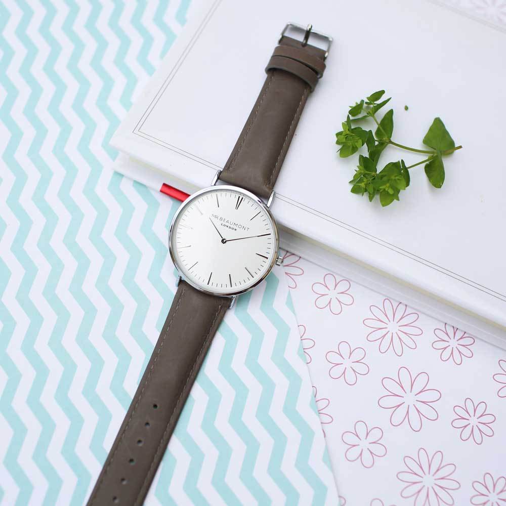 Personalised Own Handwriting Mr Beaumont Watch Grey