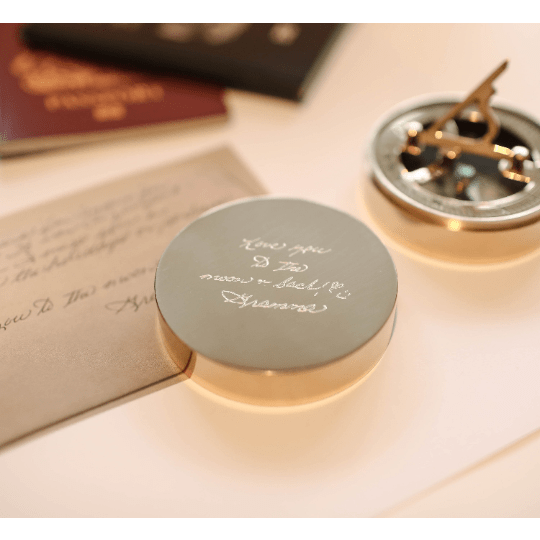 Personalised Own Handwriting Nautical Sundial Compass