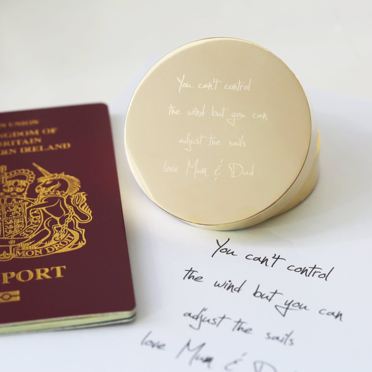 Personalised Own Handwriting Nautical Sundial Compass