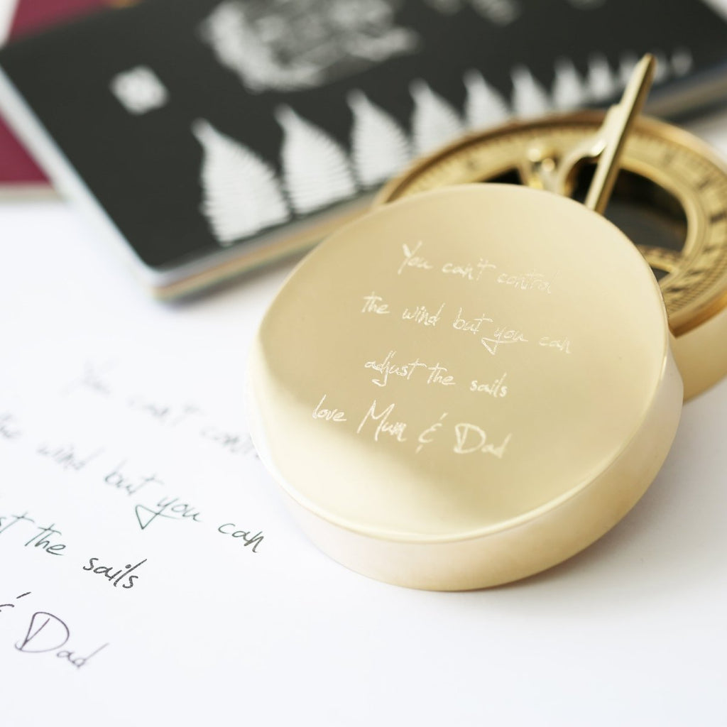 Personalised Own Handwriting Nautical Sundial Compass