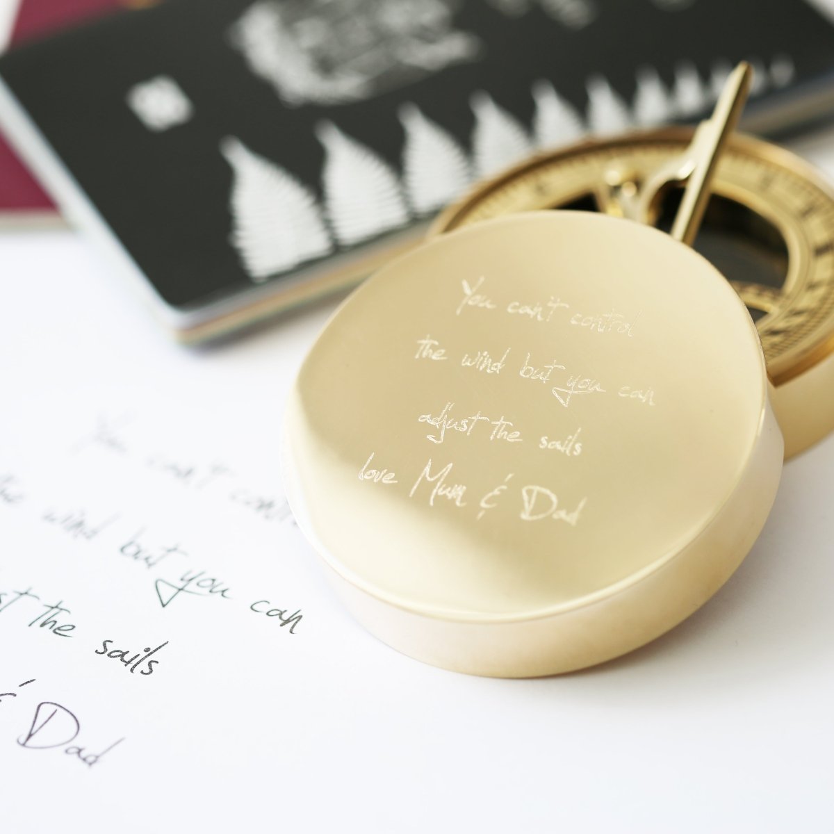 Personalised Own Handwriting Nautical Sundial Compass