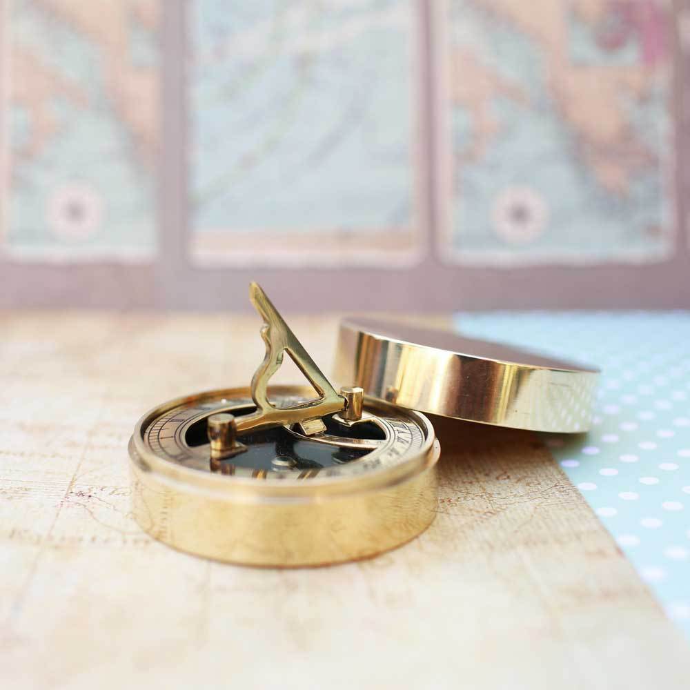 Personalised Own Handwriting Nautical Sundial Compass