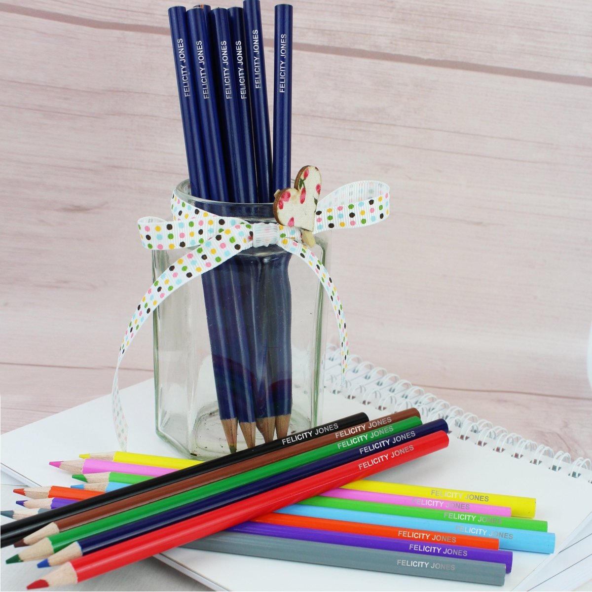 Personalised Pack Of 20 Hb Pencils & Colouring Pencils