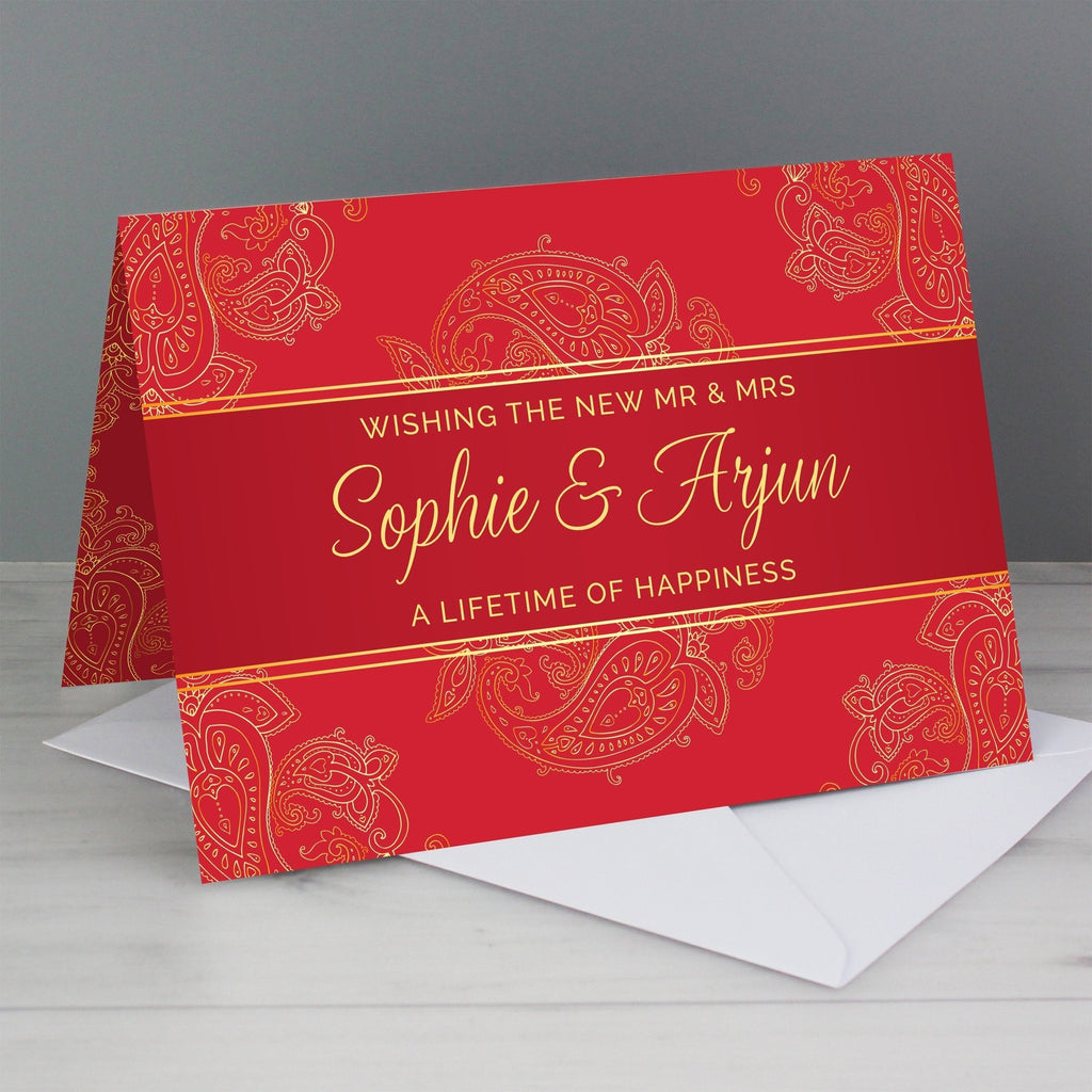 Personalised Paisley Wedding Card