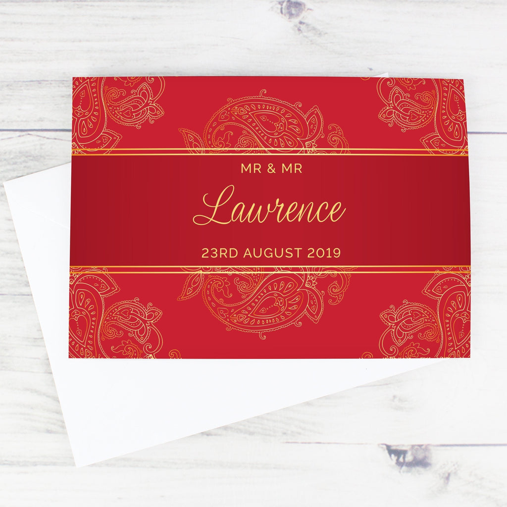 Personalised Paisley Wedding Card