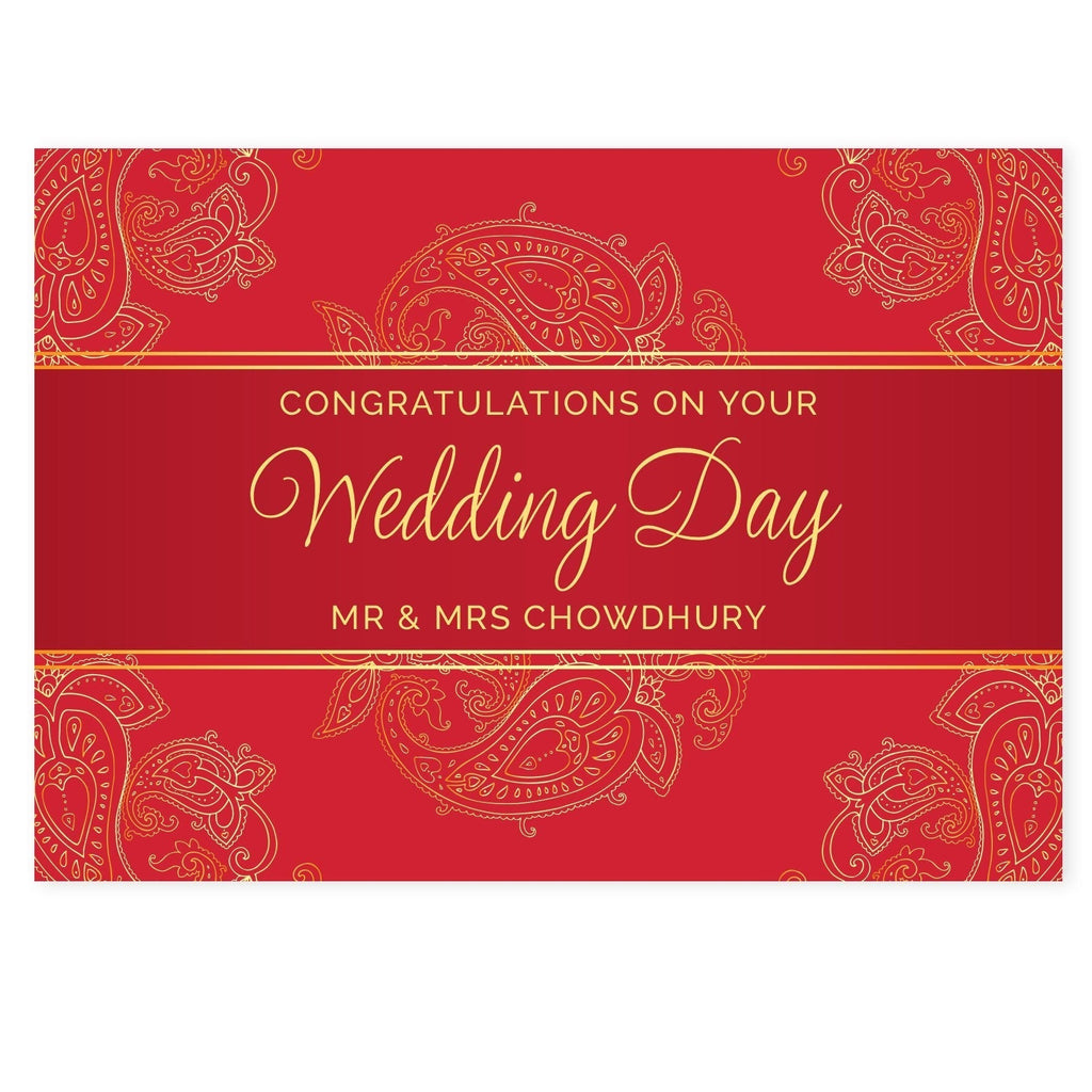 Personalised Paisley Wedding Card