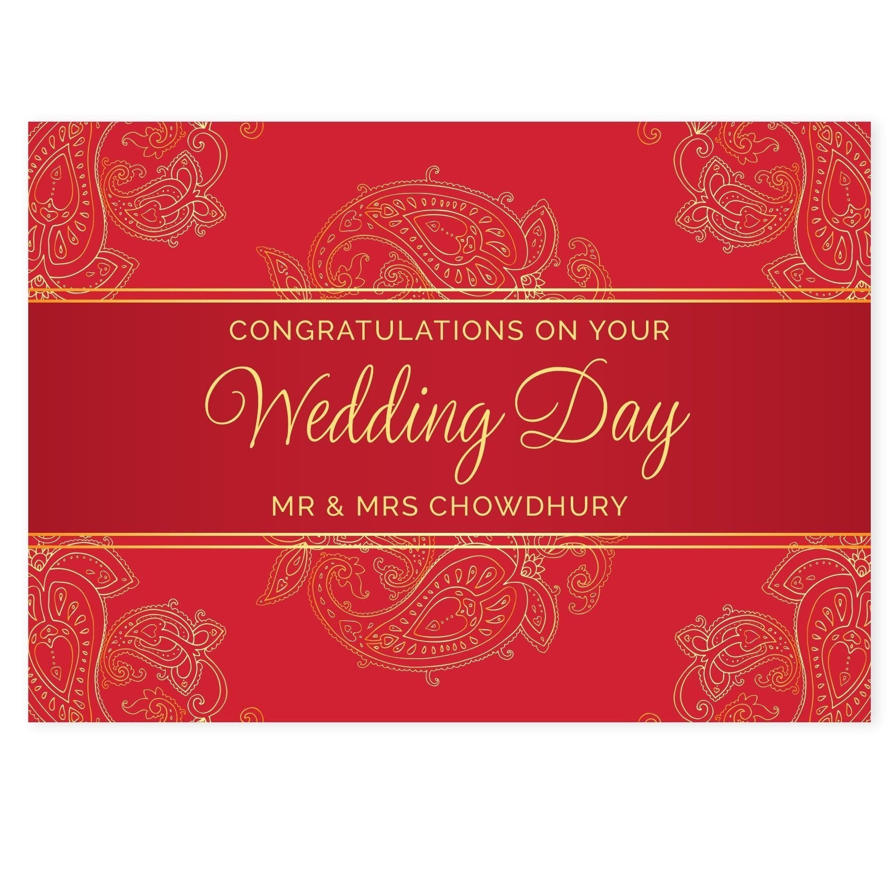 Personalised Paisley Wedding Card