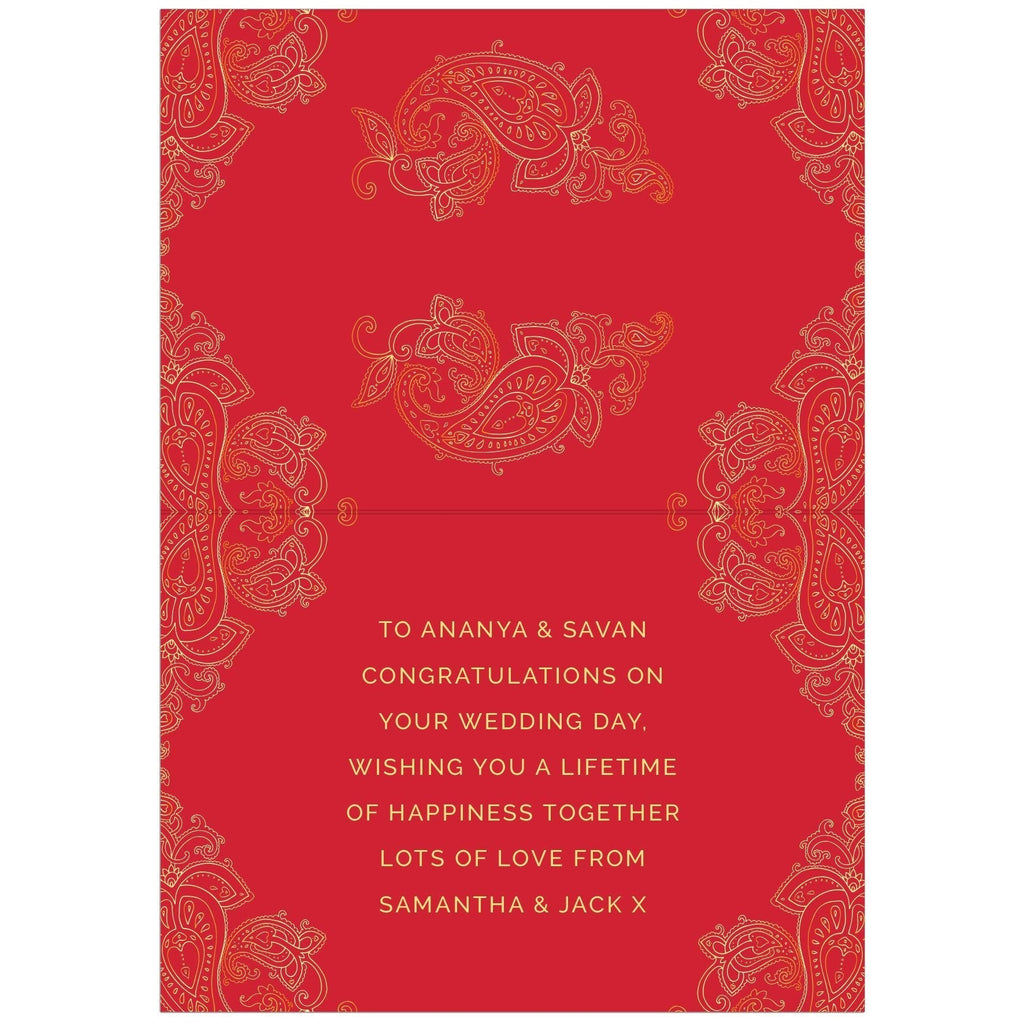 Personalised Paisley Wedding Card