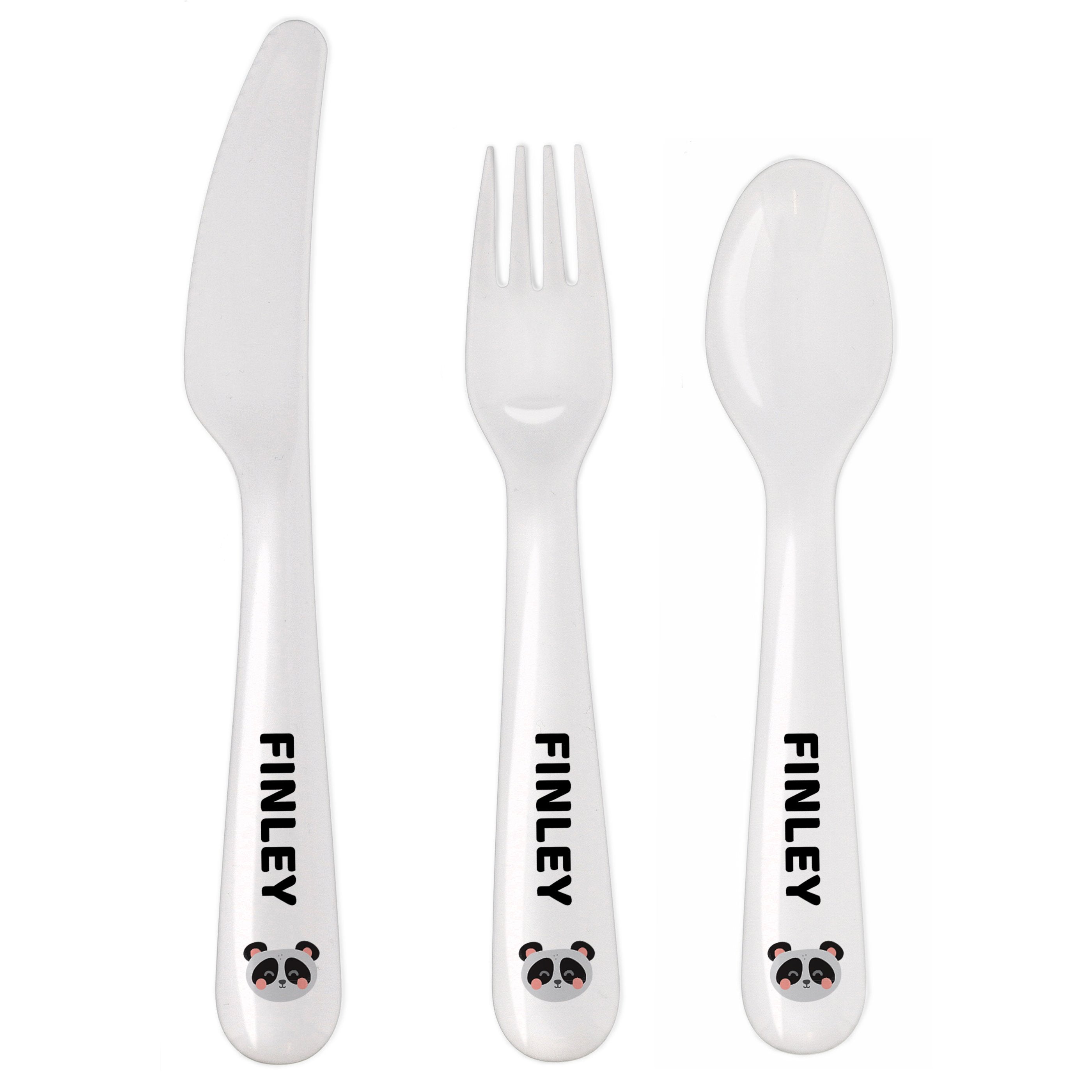 Personalised Panda Plastic Cutlery