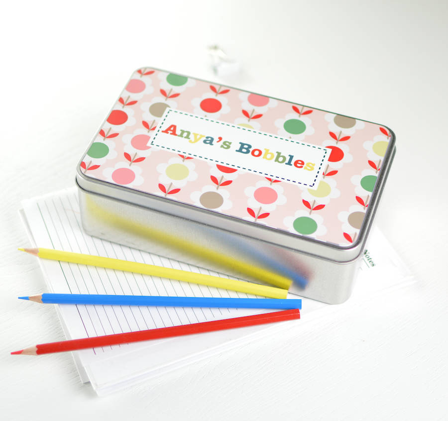 Personalised Personalised Patterned Metal Storage Tin